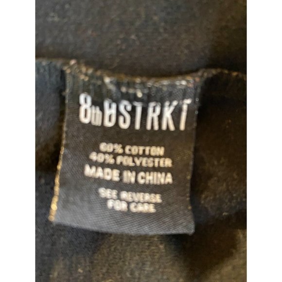 8th DSTRKT Men's Sz XL Black Tee With Floral Zip On Sleeves Ninety 3 On Back - Picture 11 of 13